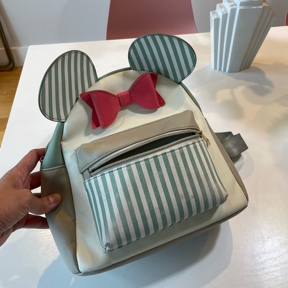 Disney Minnie Mouse Striped Leather Kids or Toddler Mini Backpack back to school - Picture 2 of 7